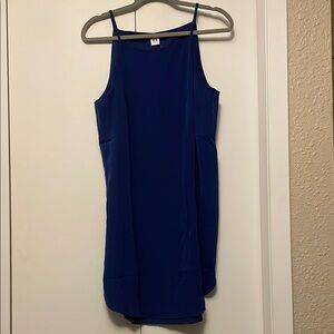 Amanda Uprichard Blue Spaghetti Strap Slip Mini Dress